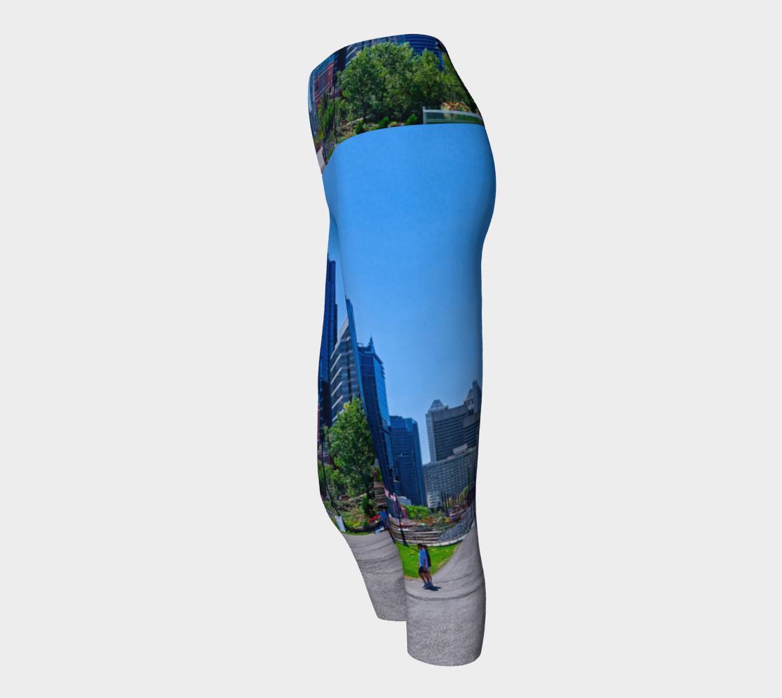 Women's Yoga Capris - Downtown Calgary Prince's Island Park HDR