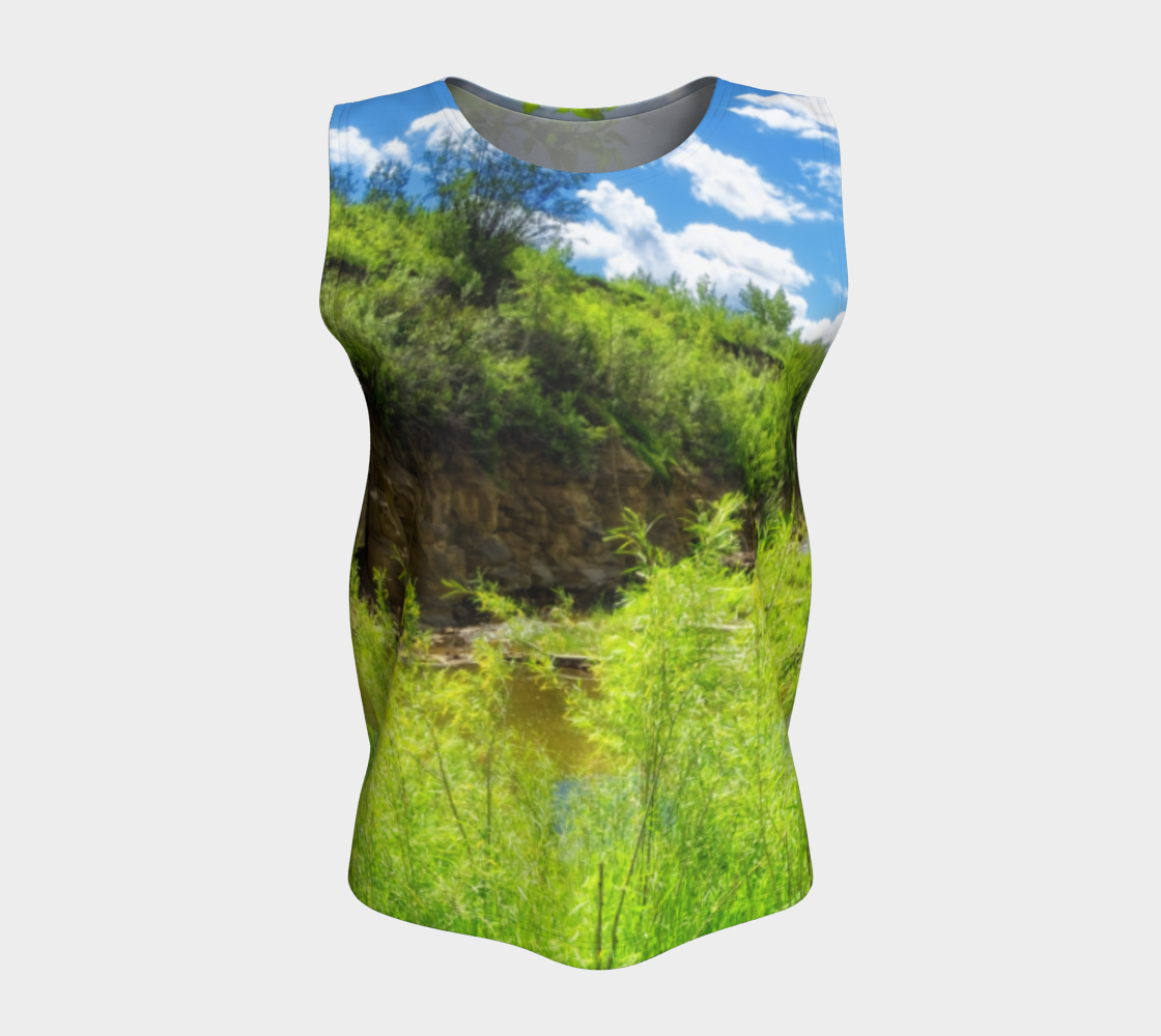 Women's All-Over Loose Long Tank Top - Fish Creek Park Votier's Flats