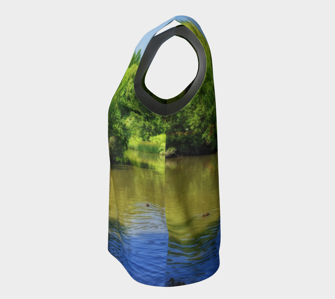Women's All-Over Loose Long Tank Top - Confederation Park Pond