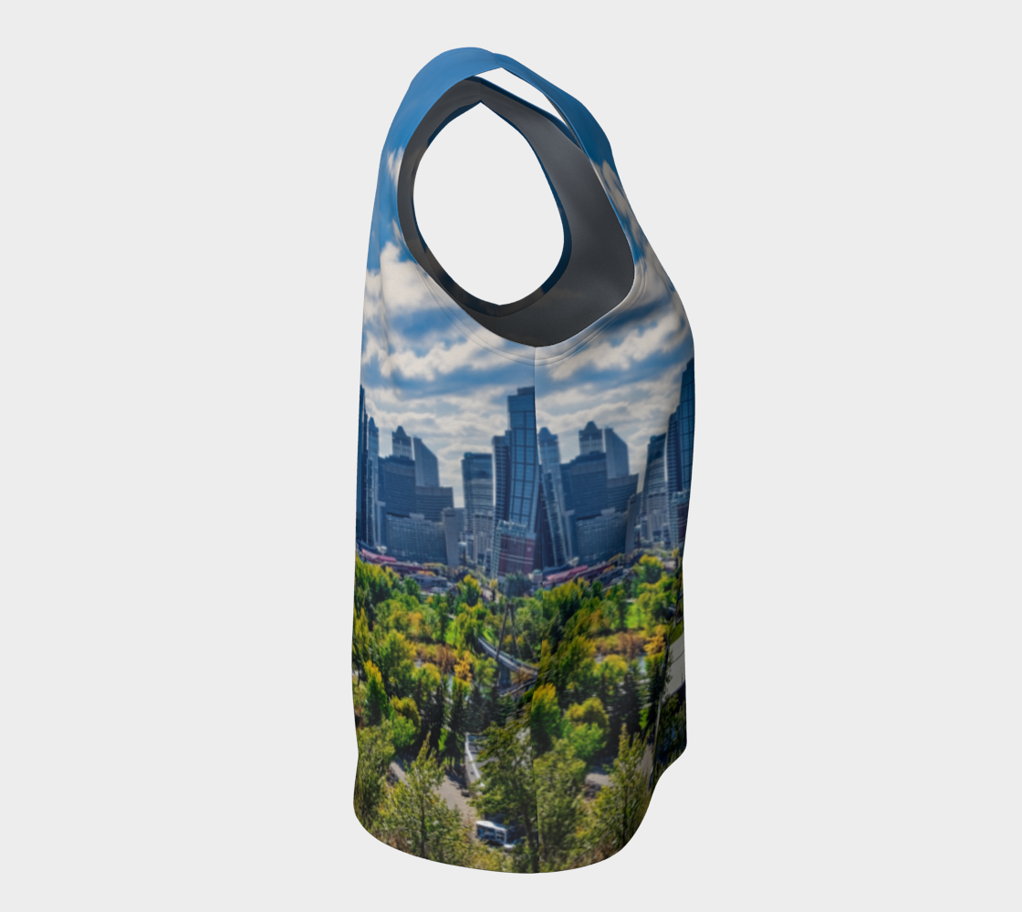 Women's Loose Long Tank Top - Downtown Calgary McHugh Bluff Fall