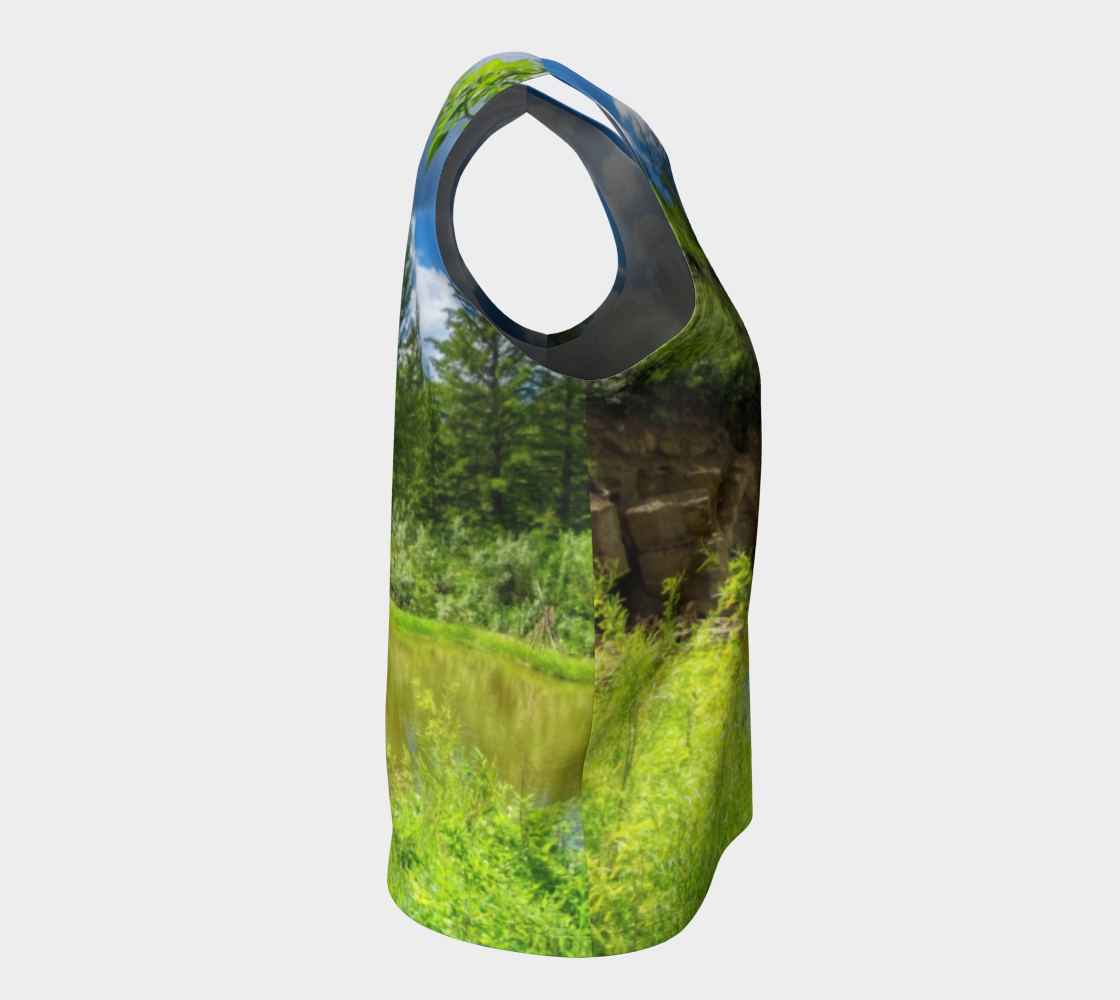 Women's All-Over Loose Long Tank Top - Fish Creek Park Votier's Flats