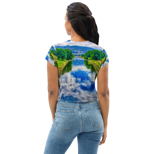All-Over Print Crop Tee - Penticton Okanagan River Channel HDR