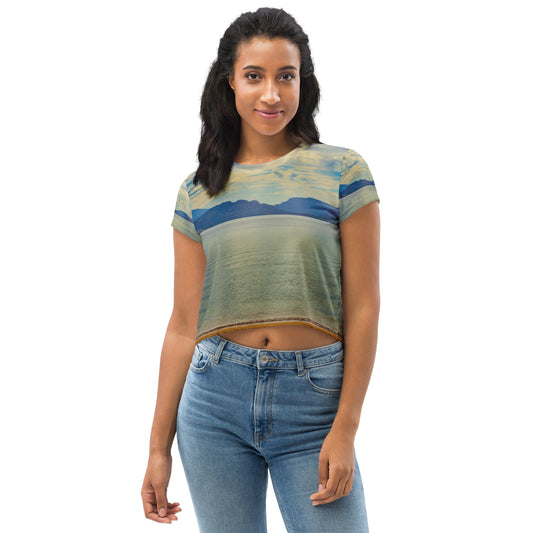 All-Over Print Crop Tee - Penticton Skaha Lake