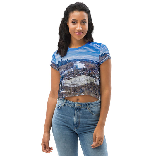 All-Over Print Crop Tee - McHugh Bluff Winter HDR