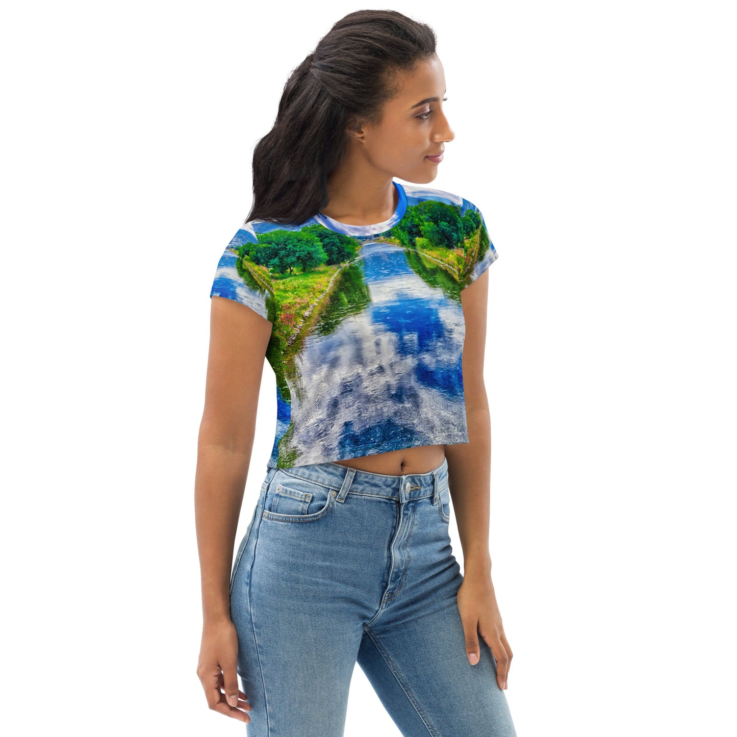 All-Over Print Crop Tee - Penticton Okanagan River Channel HDR