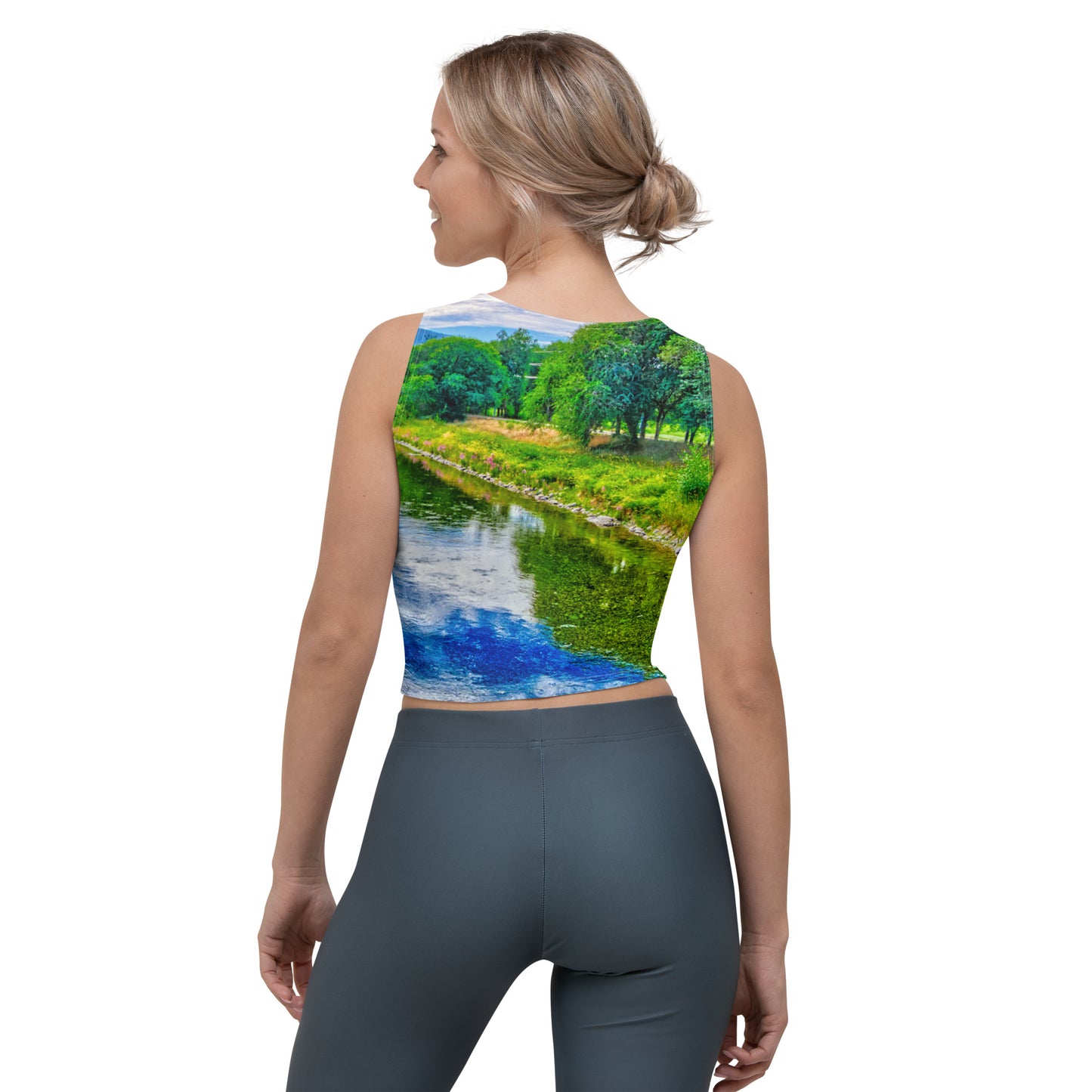 All-Over Crop Top - Penticton Okanagan River Channel HDR