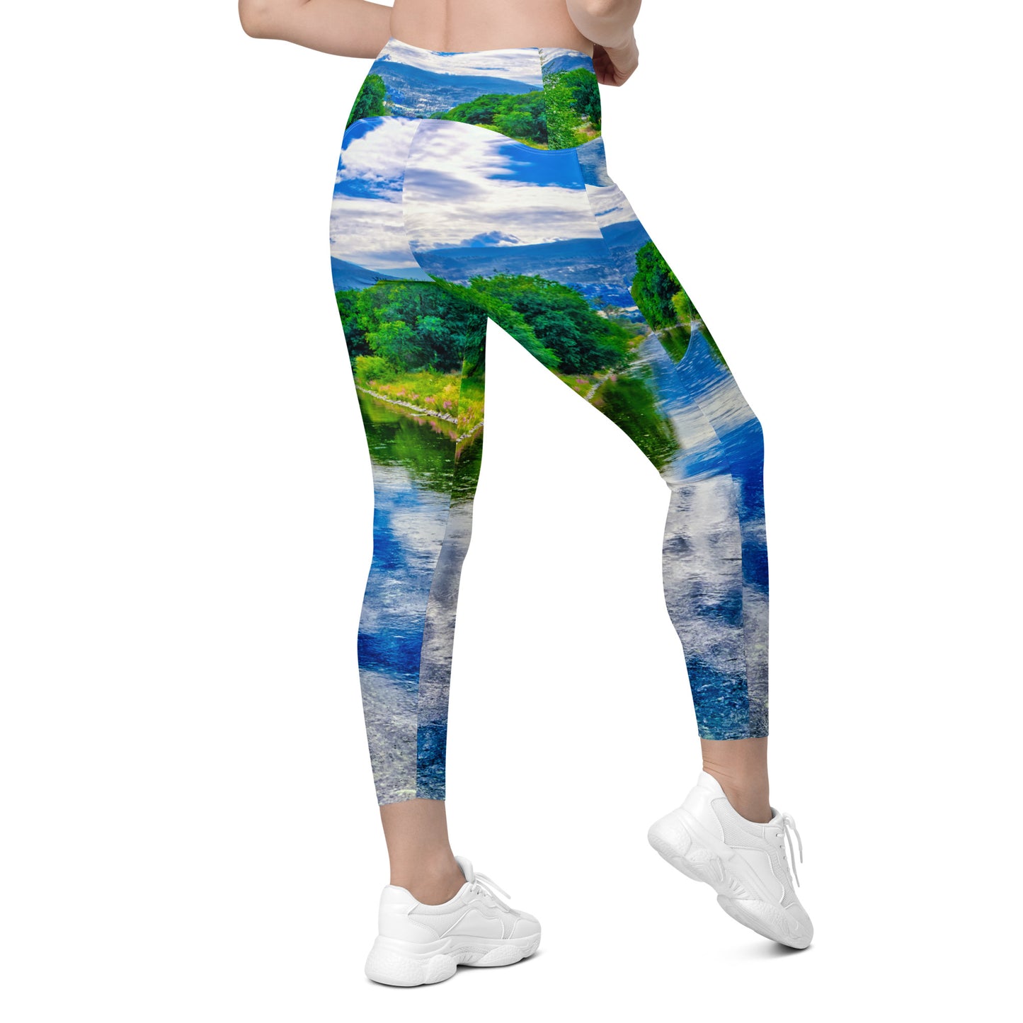Women's Leggings with Pockets - Penticton Okanagan River Channel HDR