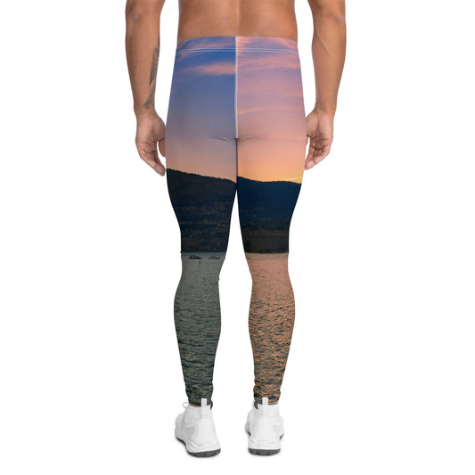 Men's Leggings - Penticton Okanagan Lake Sunset