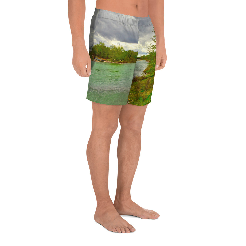 Men's Recycled Athletic Shorts - Downtown Calgary Bow River East Village