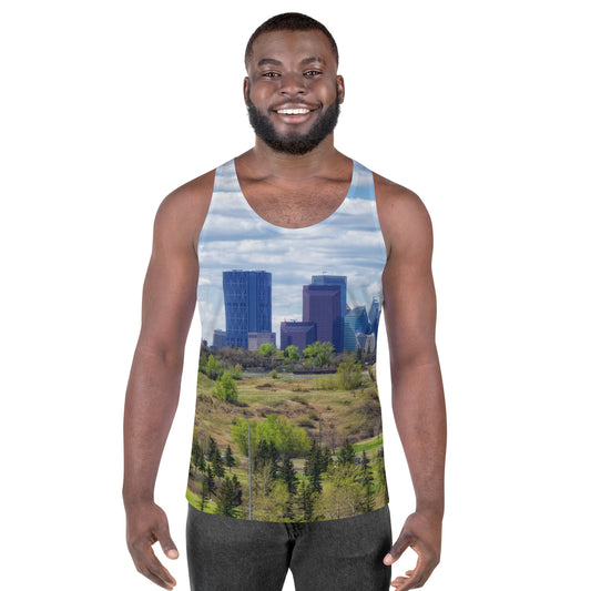 Men's All-Over Tank Top - Downtown Calgary Vista Heights Hill