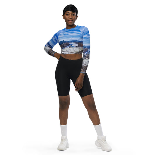 Recycled Long-Sleeve Crop Top - McHugh Bluff Winter HDR