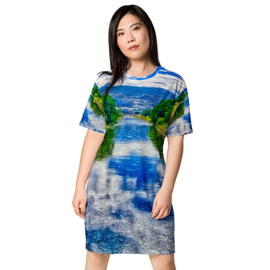 All-Over T-Shirt Dress - Penticton Okanagan River Channel HDR