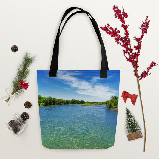 Tote Bag - Bow River Eric Harvie Bridge Spring