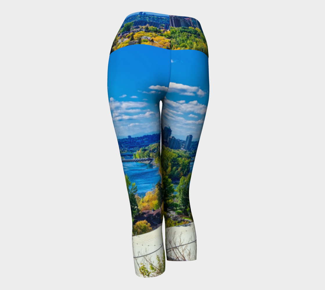 Women's Yoga Capris - Bow River Peace Bridge McHugh Bluff HDR