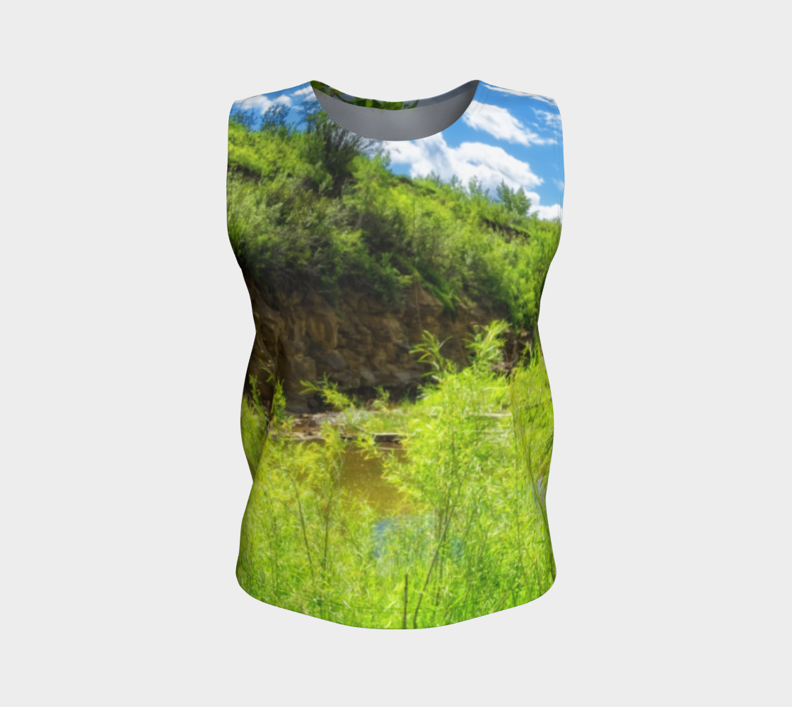 Women's All-Over Loose Long Tank Top - Fish Creek Park Votier's Flats