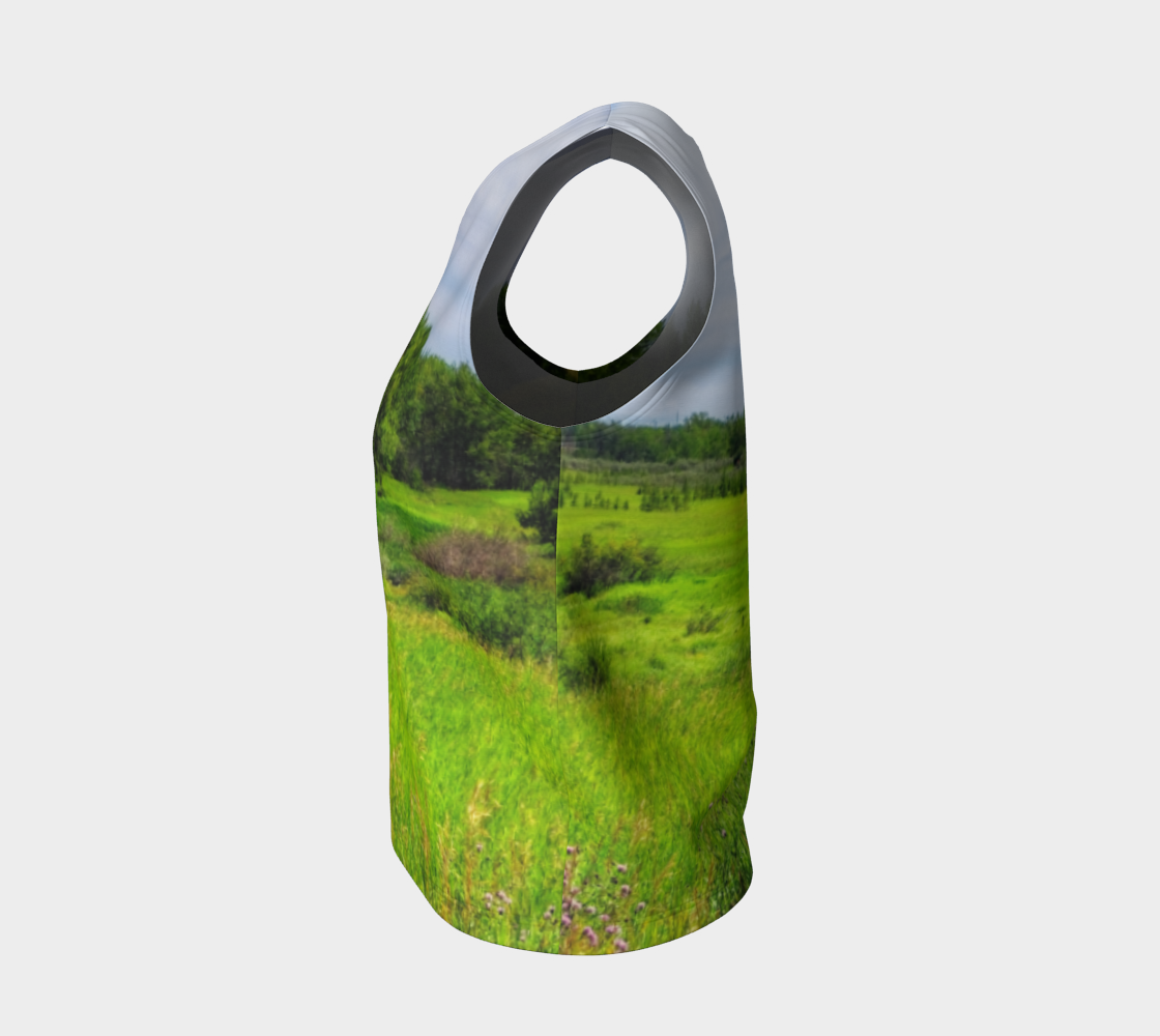 Women's All-Over Loose Long Tank Top - Fish Creek Park Votier's Flats Meadow
