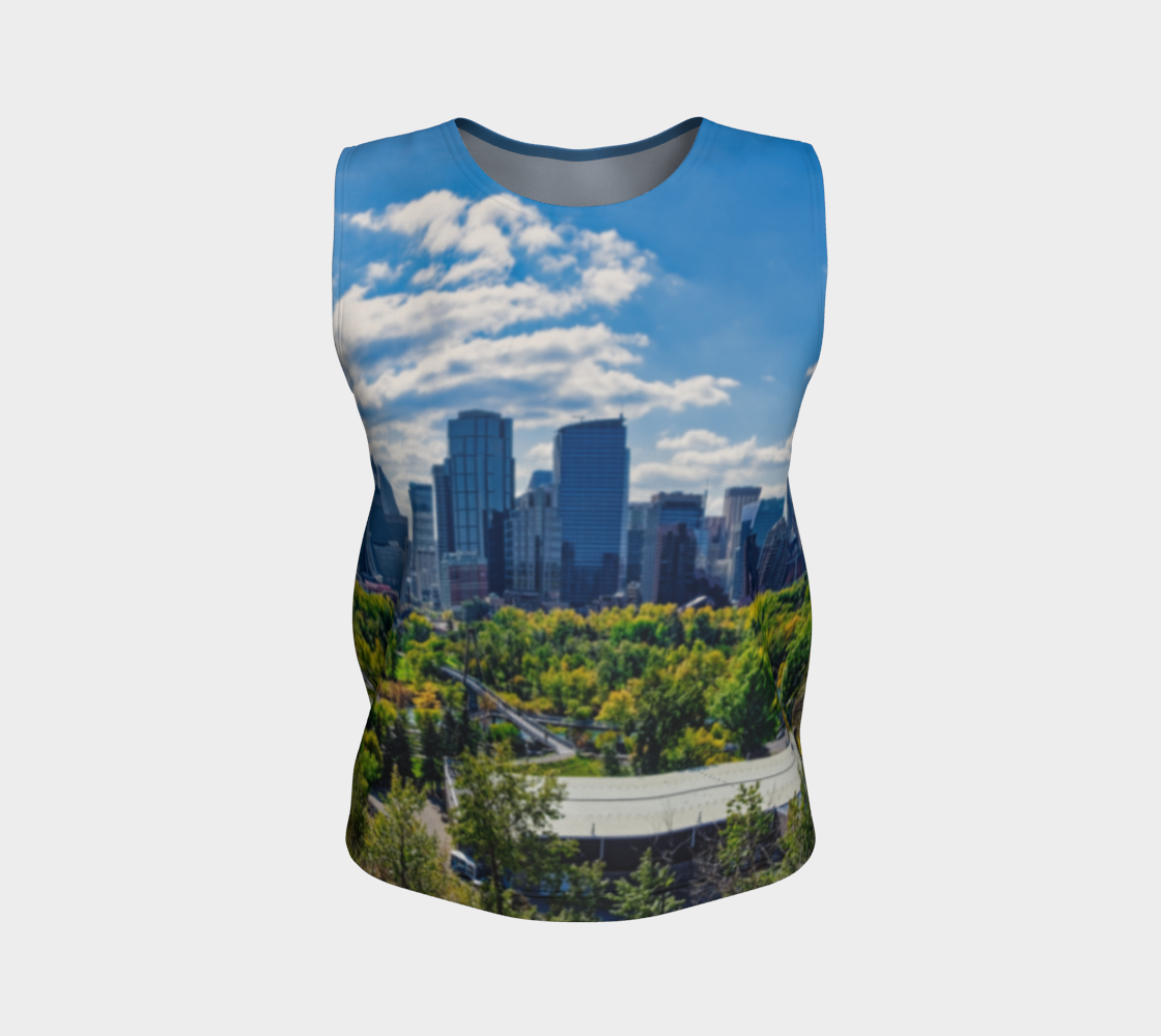 Women's Loose Long Tank Top - Downtown Calgary McHugh Bluff Fall
