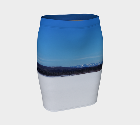 Women's Fitted Skirt - Glenmore Reservoir Winter