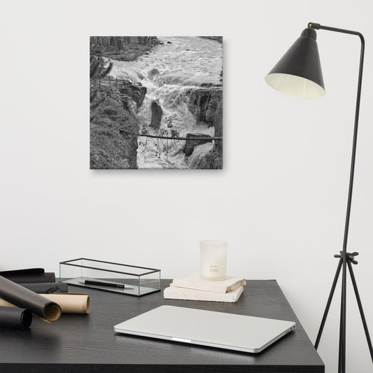 Canvas Print - Sunwapta Falls Black and White