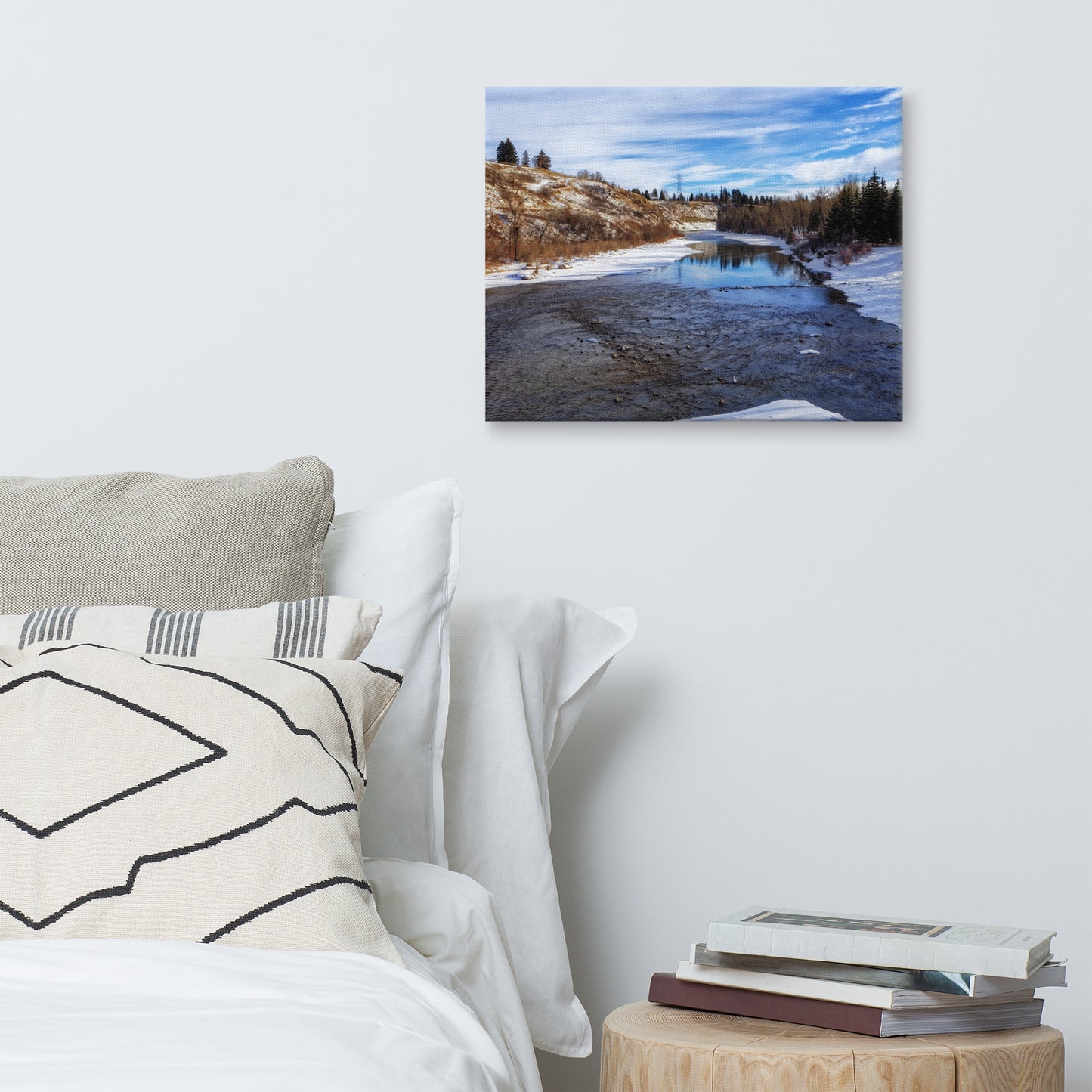 Canvas Print - Elbow River Sandy Beach Park Winter