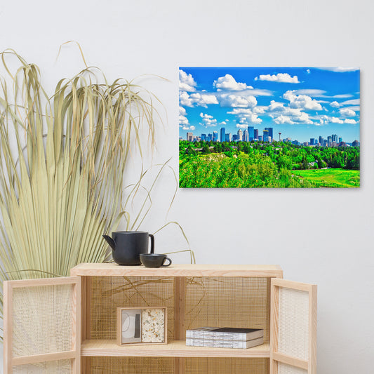 Canvas Print - Downtown Calgary River Park