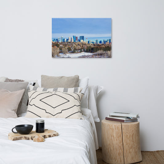 Canvas Print - Downtown Calgary River Park Winter HDR
