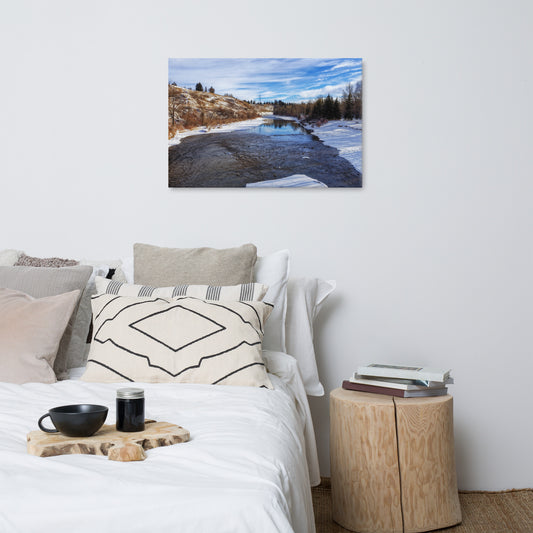 Canvas Print - Elbow River Sandy Beach Park Winter