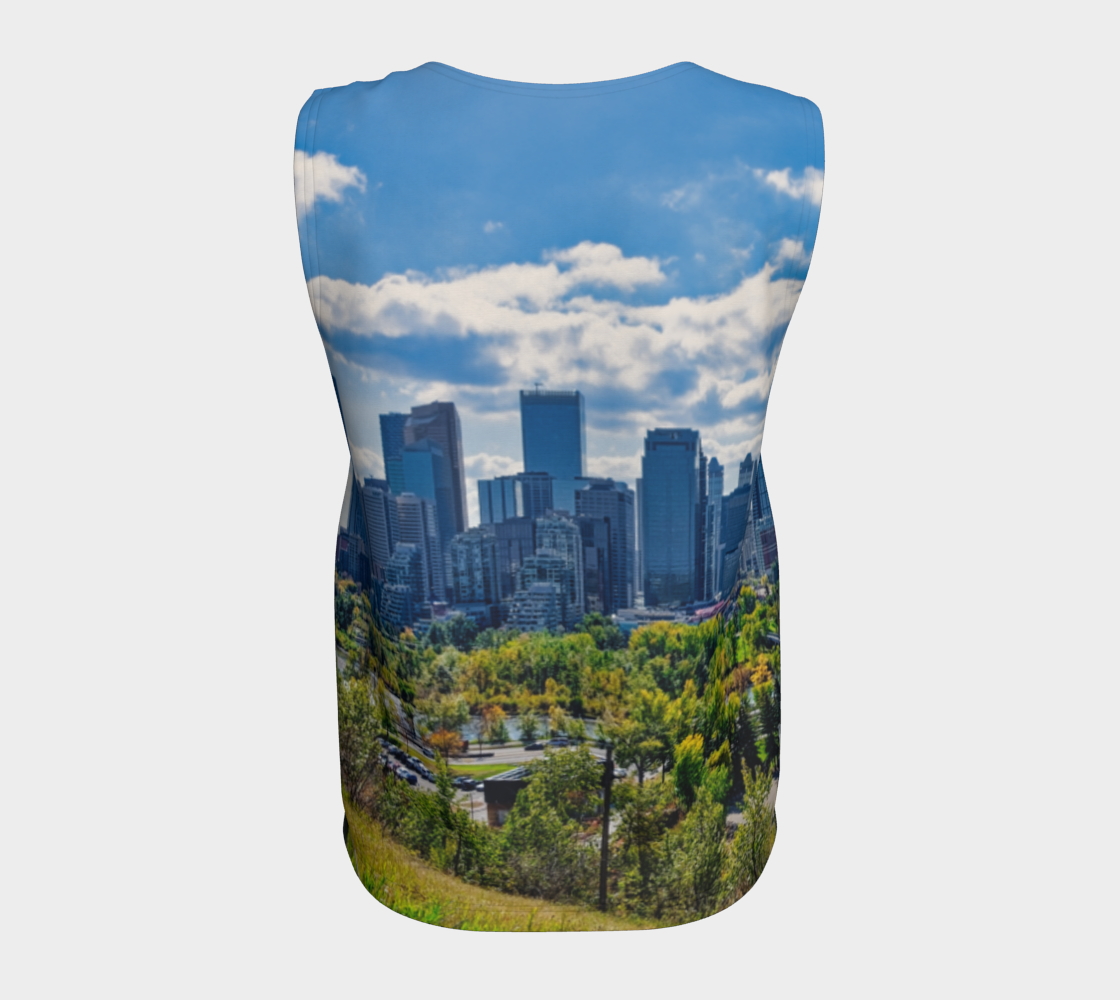 Women's Loose Long Tank Top - Downtown Calgary McHugh Bluff Fall