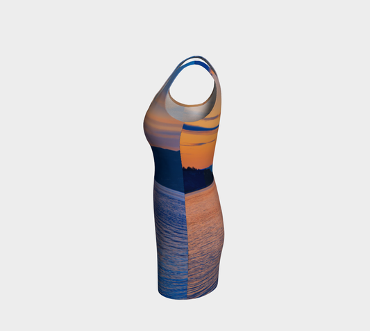 Bodycon Dress - Penticton Okanagan Lake Sunset
