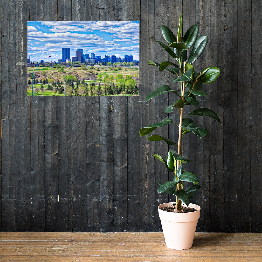 Matte Poster Print - Downtown Calgary Vista Heights Hill HDR