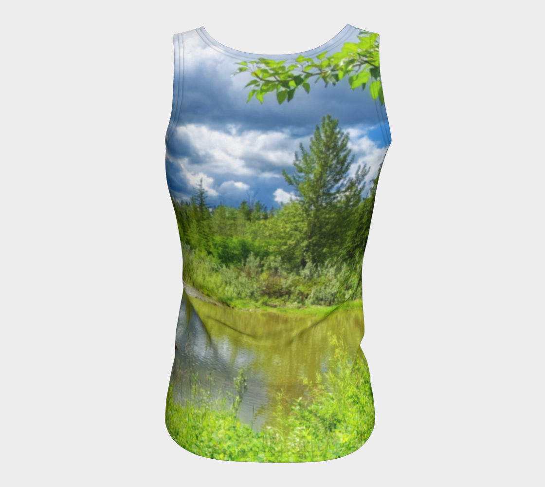 Women's All-Over Fitted Long Tank Top - Fish Creek Park Votier's Flats