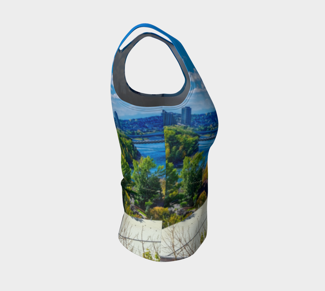 Women's Fitted Regular Tank Top - Bow River Peace Bridge McHugh Bluff Fall HDR