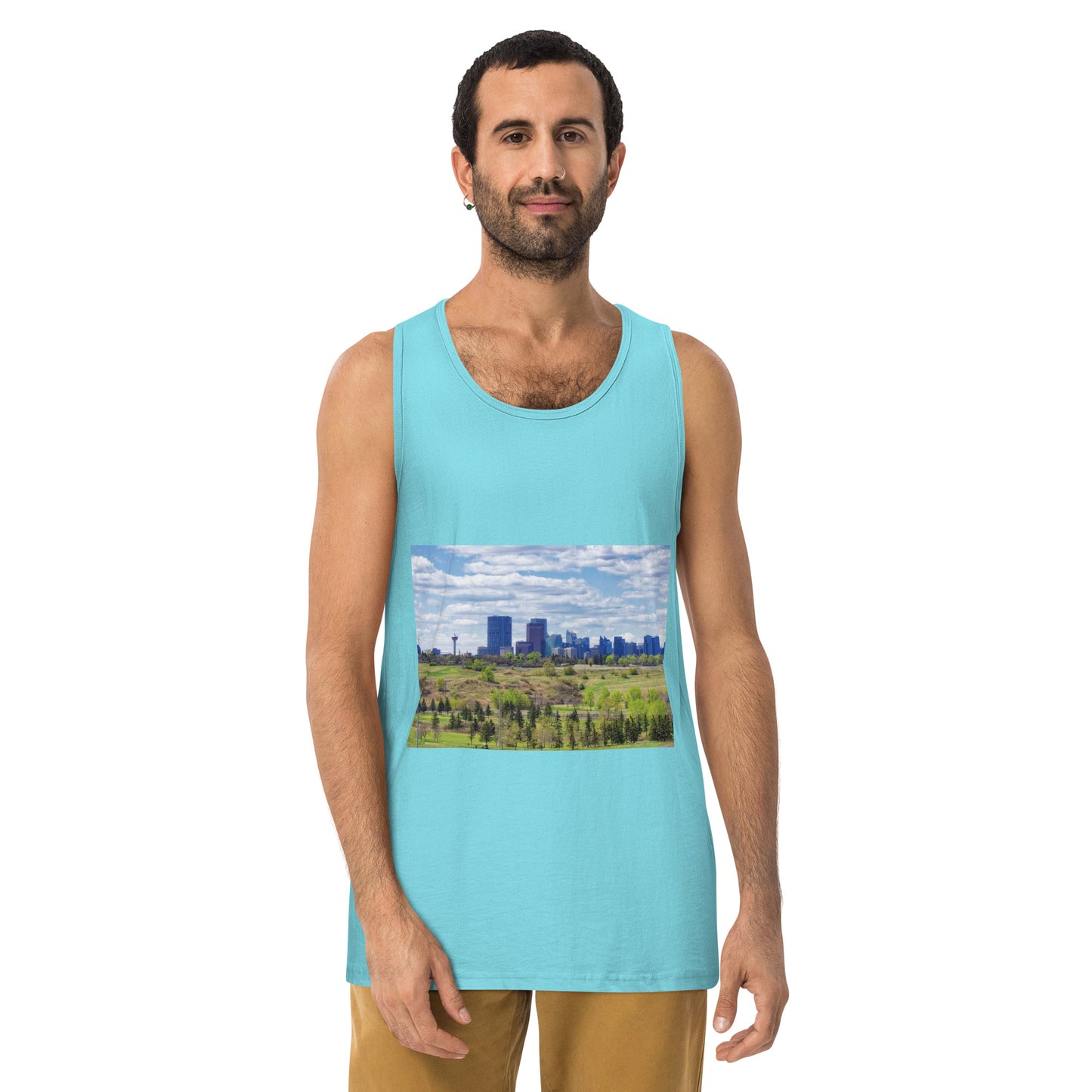 Men’s Premium Tank Top - Downtown Calgary Vista Heights Hill