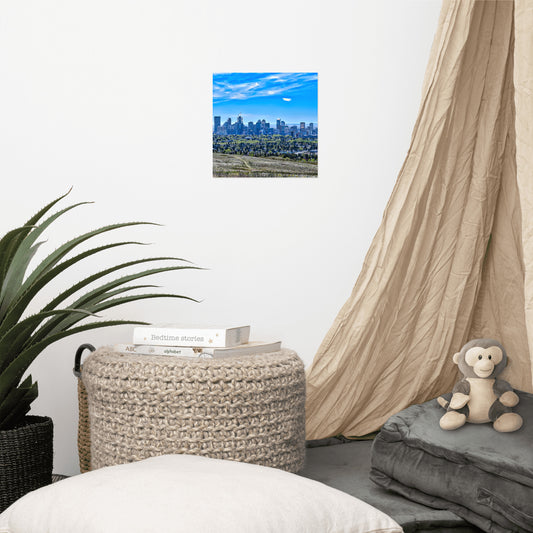 Lustre Poster Print - Downtown Calgary Nose Hill Park HDR Featured Photo
