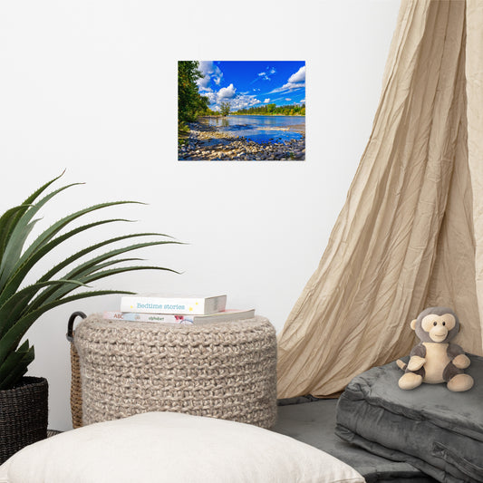 Lustre Poster Print - Bow River Bowness Park Fall HDR