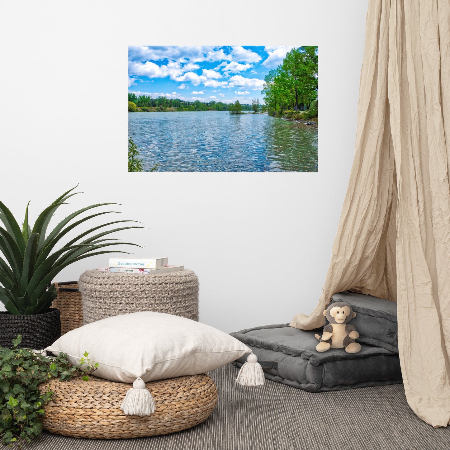 Lustre Poster Print - Bow River Bowness Park Spring