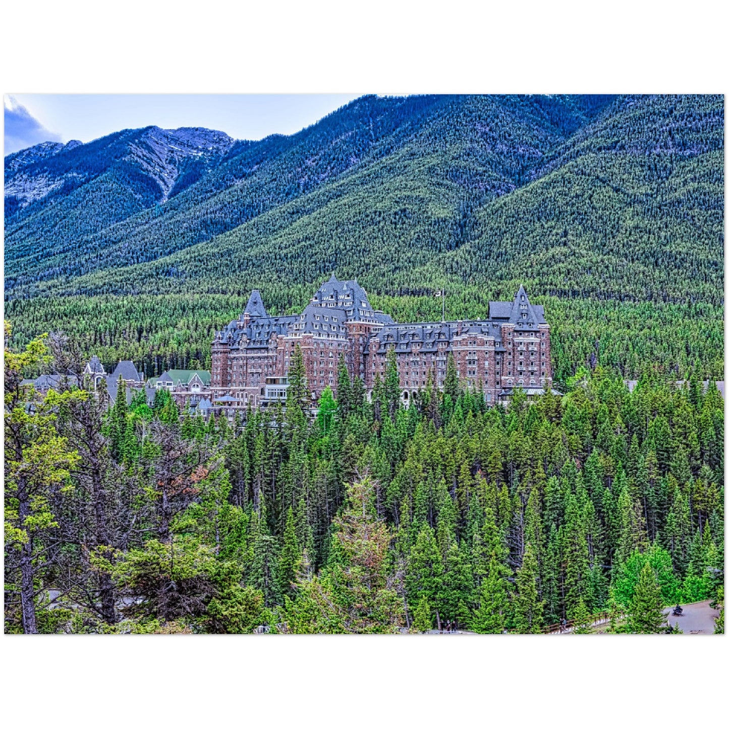 Premium Semi-Glossy Poster Print - Banff Springs Hotel Surprise Corner