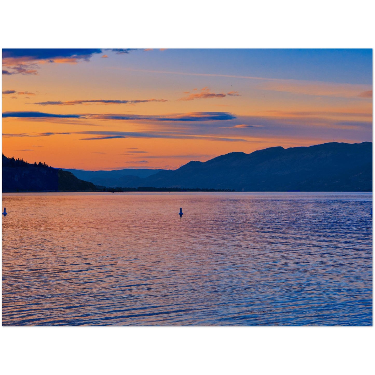 Foam Print - Penticton Okanagan Lake Sunset