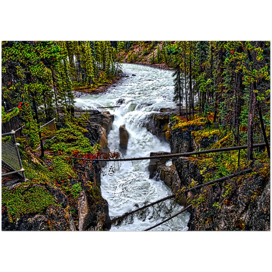 Premium Semi-Glossy Poster Print - Sunwapta Falls HDR